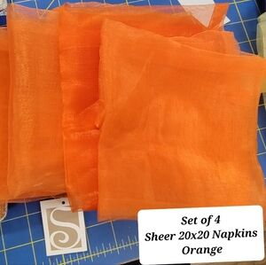 Sheer 20x20 Napkins Set of 4 Orange